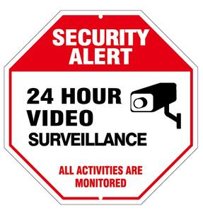 Videosorveglianza 24 ore su 24, segnale di avvertimento riflettente in alluminio per telecamera di sicurezza CCTV per affari domestici, segnale stradale riflettente - Product Image 3