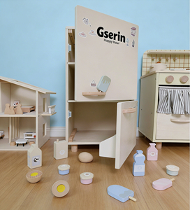 Ensemble <span class=keywords><strong>de</strong></span> <span class=keywords><strong>cuisine</strong></span> éducatif <span class=keywords><strong>de</strong></span> haute qualité, machine à laver, réfrigérateur, jouets en bois pour simulation <span class=keywords><strong>de</strong></span> lavage et <span class=keywords><strong>de</strong></span> cuisson - Product Image 5