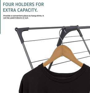 Складная трехуровневая железная сушилка для одежды, складная стойка для одежды, экономия места для хранения одежды для лошадей - Product Image 3