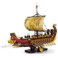 Blocs de construction Reobrix 11010 Spartan Warship, 78 cm, plastique ABS, 40 pièces, modèle de navire de guerre classique, jouet électronique