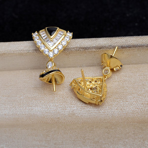 Accessoire DIY en argent S925, rétro JG5963, support de boucles d'oreilles vide de 14 mm pour boucles d'oreilles exagérées, composants et accessoires de bijouterie - Product Image 4