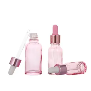 5ml 10ml 15ml 20ml 30ml 50l 100ml Colorful Skin Care Essential Oil Bottle Pink Glass Dropper Bottle