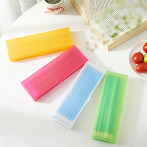 Creative Pencil Case Transparent Plastic 19.5x6.5x2.5cm For Students Schools Offices Solid Color With Logo Option - Product Image 1
