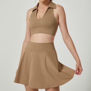 Lanyu Ensemble de jupes de tennis pour femmes Haut court et jupes assortis Sports Yoga Golf Respirant Évacuation de l'humidité et séchage rapide - Product Image 2