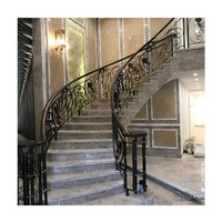 Main courante en fer à souder, usine personnalisée, Villa, escalier de luxe, balustrade en fer forgé