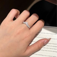 Bague Princesse Couronne en Argent Sterling 925 avec Moissanite, Style Coréen Tendance