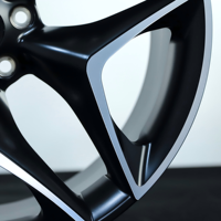 Velg Mobil Alloy Warna Hitam Matte Custom dengan Bagian Depan Berbahan Machined, Ukuran 15-30 Inch, untuk Tesla Model 3, BMW, Mazda, Corvette