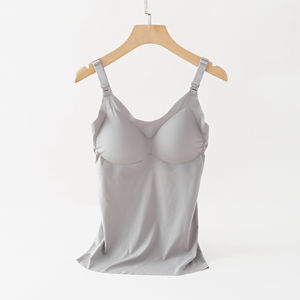 Camiseta sin mangas de lactancia para mujer, chaleco de seda de hielo transpirable de <span class=keywords><strong>M</strong></span>-XXL, ropa de maternidad para amamantar - Product Image 4