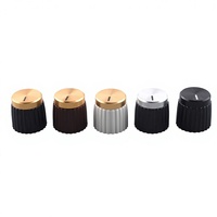 Bouton de commande rotatif en alliage d'aluminium usiné CNC avec insert en plastique, bouton de contrôle de volume personnalisé pour équipement audio