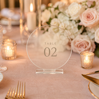 Panneau de table rond personnalisé en acrylique pour mariage, impression UV couleur, porte-carte de place transparent pour décoration de réception et événements