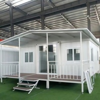 Villa préfabriquée moderne de 20 pieds, modèle extensible, respirante, en acier, pliable, avec 2 chambres, pour usage commercial, garantie 5 ans et plus