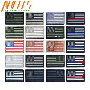 Tactical USA Flag Patches Forward Reversed 2x3 American Flag Uniform Emblem Patch Loop Hook Fasteners Attach to Hats