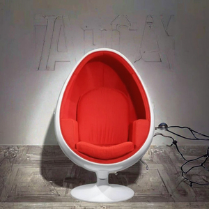 Cojín de tela para silla ovalada con bola de fibra de vidrio giratoria clásica moderna para el hogar, oficina, sala de estar, Hotel, parque, brazos para silla de huevo - Product Image 2