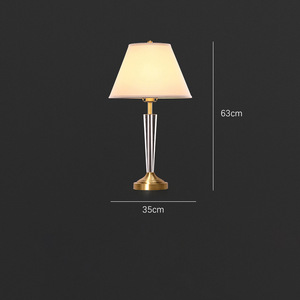 Lámpara de Mesa de Cristal de Alta Gama Estadounidense, Totalmente en Cobre, para Dormitorio, Sala de Estar, Diseño Moderno Minimalista de Lujo, Lámpara de Mesa Grande para - Product Image 2