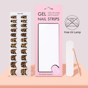 Venta al por Mayor de 22 Piezas de Tiras de Uñas de Gel con Diseño de Leopardo Rosa, Dulces y Sexys, Curadas sin UV, Pegamento para Uñas Semisólido, Pegatinas para Uñas sin UV - Product Image 2