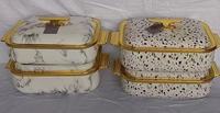 Ensemble de 2 chauffe-plats de style européen, 3L et 4L, en acier inoxydable, casseroles isothermes, service de buffet de luxe, vente en gros