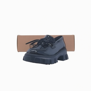 Mocasines de Plataforma de Cuero Genuino para Mujer, Zapatos Sin Cordones con Cordones, Color Sólido, Suela Gruesa, Calzado Casual de Oficina - Product Image 1