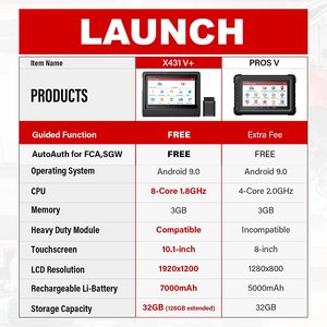 Para X431 V+ Smart con Android 5.1, 16 GB de Memoria, Pantalla LCD de 10.1 Pulgadas, Compatible con Más de 70 Marcas de Automóviles y Wifi/BT, X431 V+, X431 V - Product Image 4