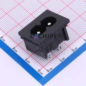 RT-C08-J0-BJ AC Power Connector Through hole Component (THT) Connector IEC 320-C8 1 2 Panel Mount - Product Image 1