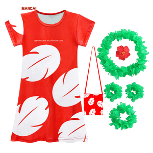 LCXYYY Niña Aventura Disfraz Hawaii Estampado Top Falda Con Collar