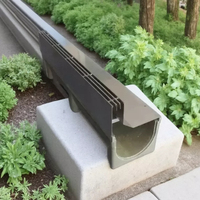 Caniveau de drainage linéaire en acier inoxydable à longueur personnalisée avec grille de recouvrement, directement de l'usine, pour travaux municipaux