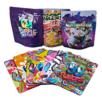 Sacs d'emballage refermables en Mylar anti-odeur avec fermeture éclair, imprimés sur mesure, holographiques, pour bonbons, biscuits, fleurs, gommes, aliments, 3,5g, 7g, 14g, 28g