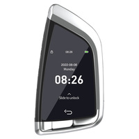 Clé de voiture intelligente LCD améliorée CF568 argentée, démarrage sans clé universel, déverrouillage automatique, alliage d'aluminium, 12V, pour tous les véhicules