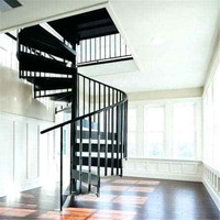 DAIYA spirale escalier extérieur avec la balustrade de verre trempé