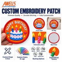 Set di Toppe Ricamate Personalizzate per Compleanno, Applicazioni a Tema Torta, Cupcake, Palloncino, Orso per Giacche, Borse, Cappelli e Abbigliamento per Bambini
