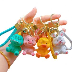Wholesale Resin Bunny Keychain Rabbit Resin Chubby Keychain Knitting <b>Cute</b> Rabbit Keyring Schoolbag Little Rabbit Key Chain - Product Image 1
