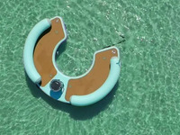 Nouveau canapé flottant rond gonflable avec plateforme en bâche DWF/PVC pour 5 à 10 passagers, idéal pour les super yachts et les loisirs aquatiques