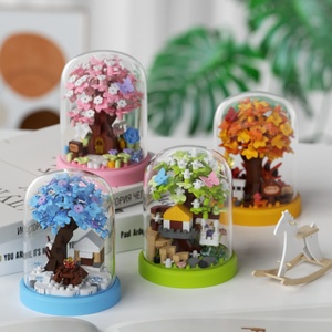 Blocs de construction maison dans les arbres vertes 20 pièces, mini briques en plastique DIY, jouet éducatif à assembler pour enfants - Product Image 5