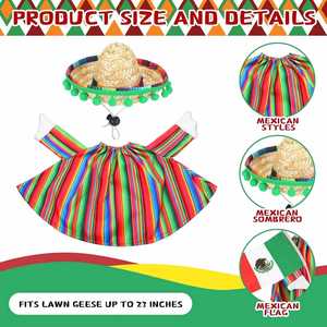 ชุดเสื้อผ้าพอร์ชแฮท ตกแต่งเทศกาลห่านขาวขนาด 23 นิ้ว - Product Image 2