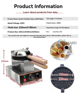 <span class=keywords><strong>Forno</strong></span> Elettrico Rotante per Waffle (Modello a Griglia Piccola) - Product Image 2