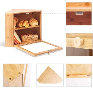 Bamboo Double Layer Bread Box With Lid Kitchen <b>Storage</b> Rack For Bread Pastry <b>Cake</b> Dustproof Wooden <b>Container</b> - Product Image 5