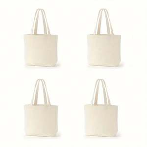 Sac fourre-tout en toile de coton biologique recyclé personnalisé OEM&ODM, grand sac de shopping réutilisable en toile de coton avec logo - Product Image 5