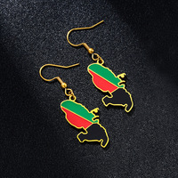 Boucles d'oreilles pendantes de haute qualité en acier inoxydable, style ethnique, tendance, accessoires de voyage pour femmes, motif drapeau de la Martinique