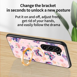 Funda de teléfono con diseño personalizado de mariposas, cubierta de vidrio templado duro, TPU suave, a prueba de golpes, con anillo para <span class=keywords><strong>Realme</strong></span> P4X - Product Image 5