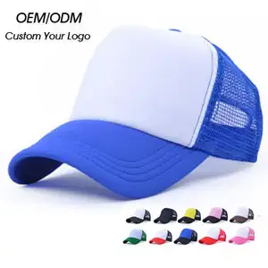 Wholesale Hip Hop Cheap Blank Dad Caps Embroidered Print 5 Panel Mesh Baseball Hat Custom Logo Foam Cap Trucker Hat