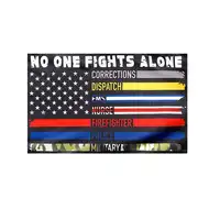 Xifan Geen Een Bestrijdt Alleen Vlag Us Amerikaanse Vlag First Responders Multi Dunne Lijn 100D Polyester Vlag
