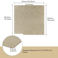 Nouvelle plaque de construction PEI double face 3D Bassen 257x257mm pour Bambu Lab X1 P1 A1 P2S, film texturé or et film lisse
