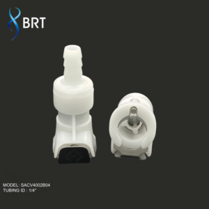 Raccord rapide en plastique BRT 1/4 pouce femelle en POM avec joint torique EPDM pour systèmes d'appareils médicaux et esthétiques - Product Image 1