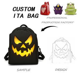 Custom Gothic Ita <strong>Bag</strong> Personalized Coffin Shape PU Leather Bat <strong>Skull</strong> Enamel Pins Ita <strong>Bag</strong> for Dark Aesthetic Collections - Product Image 3