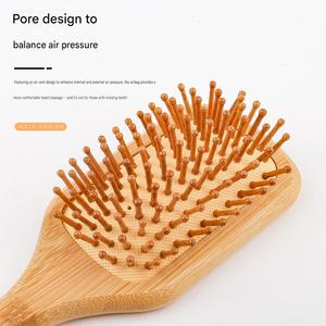 Peigne à coussin d'air en bambou, antistatique, pour massage et soin des cheveux, lisse et abordable, vente chaude, directement de l'usine - Product Image 4