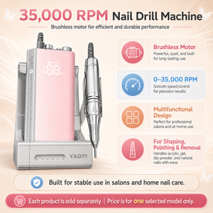 Máquina Eléctrica de Manicura Serie Pretty Pink, 60W Recargable, 35000 RPM, Lijadora de Uñas sin Escobillas, Set de Taladro de Uñas - Product Image 2
