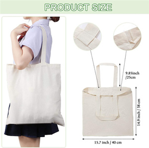 Bolsa de Compras de Lona de Algodón Reutilizable Ecológica con MOQ Bajo, Logotipo Personalizado Impreso, Bolsa de Compras Lisa Reciclada al por Mayor - Product Image 5