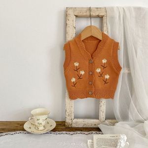 Engepapa printemps automne tricoté nouveau-né bébé tricots enfants pull à fleurs <span class=keywords><strong>gilet</strong></span> infantile couleur unie tricot sans manches <span class=keywords><strong>gilet</strong></span> - Product Image 4