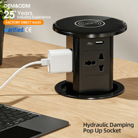Prise de comptoir encastrée multifonctionnelle KSQ Home avec chargeur sans fil et ports USB