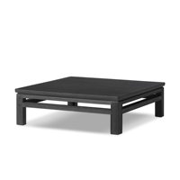 Table basse carrée moderne en bois massif noir, table centrale en bois, table basse de salon, table à thé de faible hauteur