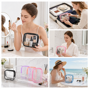 Bolsas de Almacenamiento de Cosméticos Transparentes Personalizadas al por Mayor, Ecológicas, de PVC, Plegables, de Gran Capacidad, Multifuncionales - Product Image 3